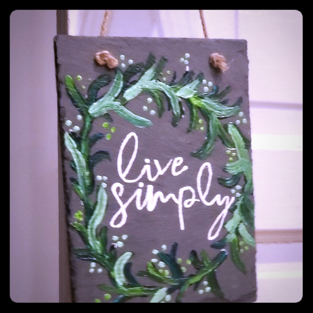 Slate sign with hanger